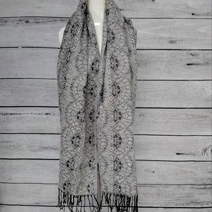 Scarf Wrap Wool Blend Fringe No Brand 72" X 25".